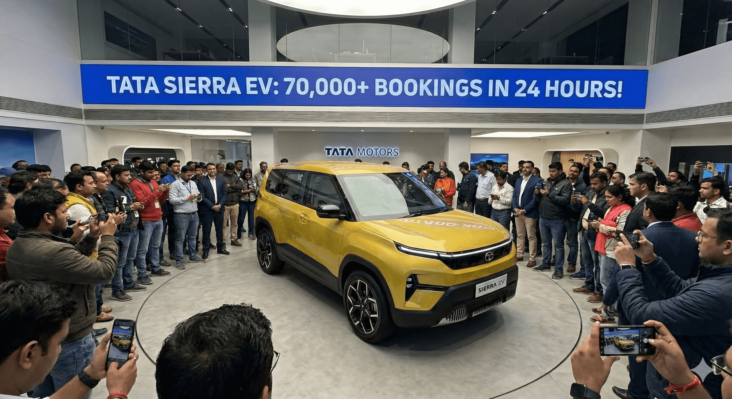 Tata Sierra ने मचा दिया तहलका: 1 दिन में 70,000 से ज़्यादा बुकिंग!